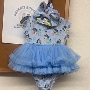 NWT Bluey Cartoon Print Kids Casual Dress